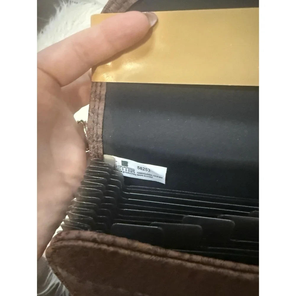 Better Office Products Clutch File 13 Pockets Check Size Brown Zippered Pocket